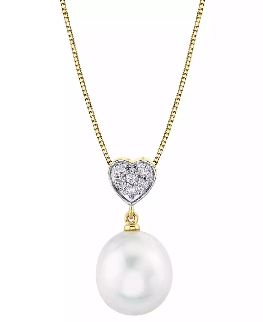 商品Macy's|Cultured Freshwater Pearl (10mm) & Diamond Accent 18" Pendant Necklace in 14k Gold,价格¥2305,第1张图片