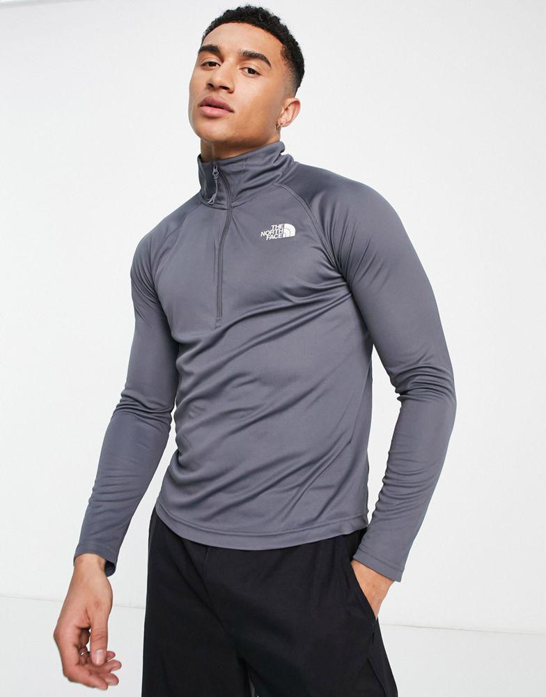 The North Face Flex II 1/4 zip long sleeve top in dark grey商品第1张图片规格展示