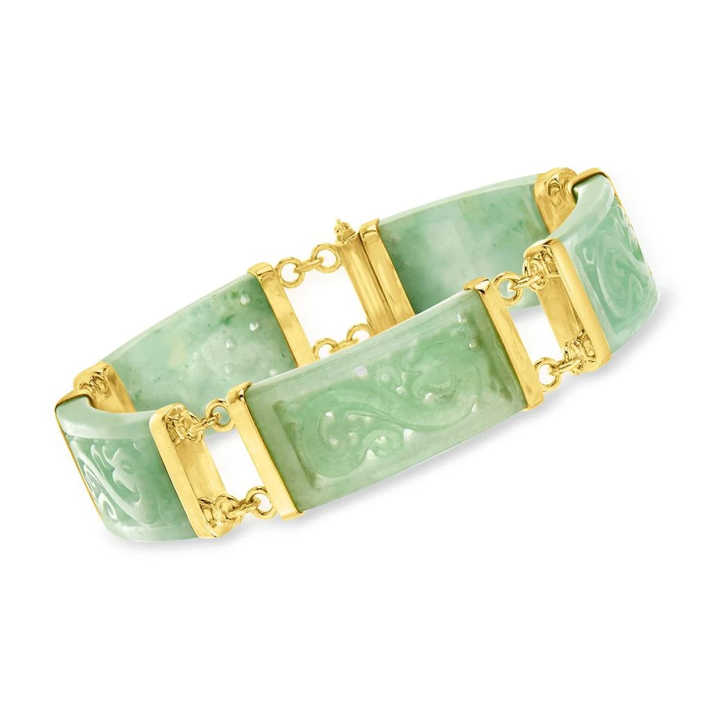 商品Ross-Simons|Jade Dragon Bracelet With 18kt Gold Over Sterling,价格¥2257,第1张图片