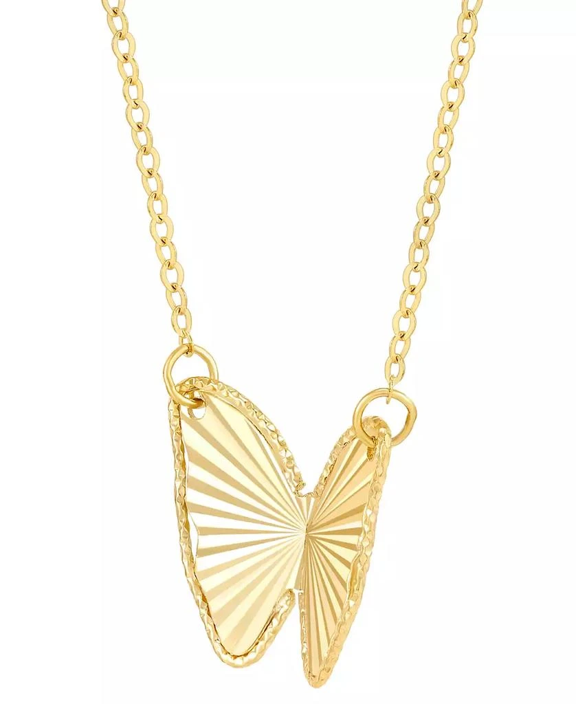 商品Italian Gold|Butterfly 18" Pendant Necklace in 10k Gold,价格¥1008,第3张图片详细描述