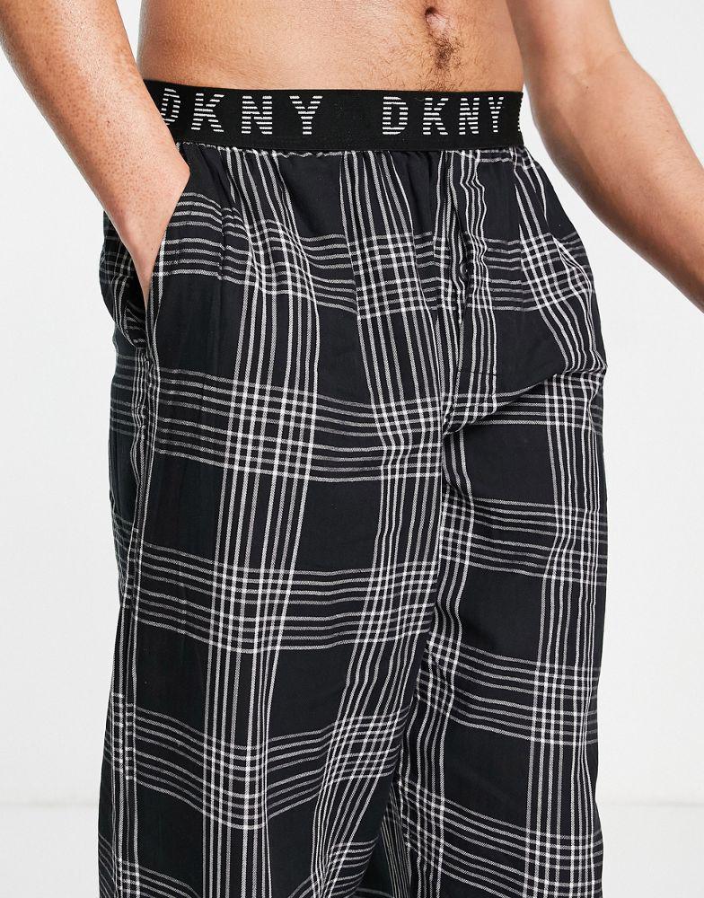 DKNY Hammerheads lounge pant in black and grey check商品第4张图片规格展示