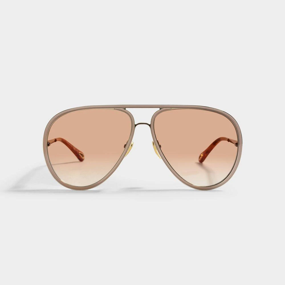 商品Chloé|Sunglasses in Gold Injection,价格¥3284,第1张图片