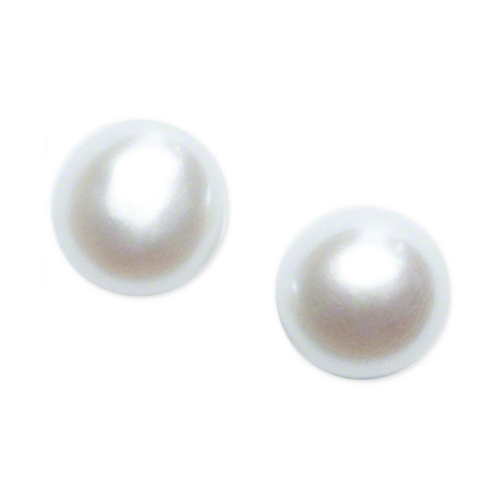Cultured Freshwater Pearl Station Necklace and Stud Earrings Set in Sterling Silver or 18k Gold Over Sterling Silver商品第3张图片规格展示