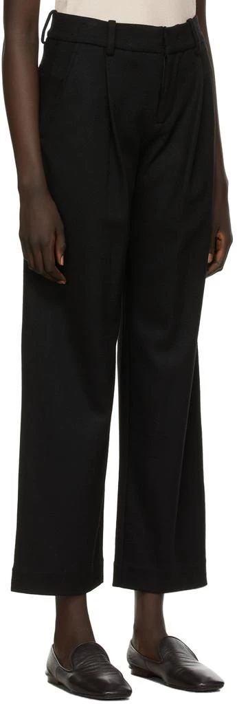 商品Vince|Black Wool Pleat Wide Trousers,价格¥648,第2张图片详细描述
