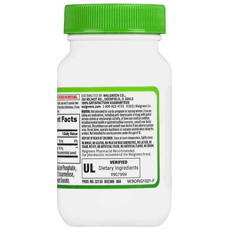 商品Walgreens|5-HTP 100 mg Capsules,价格¥104,第4张图片详细描述