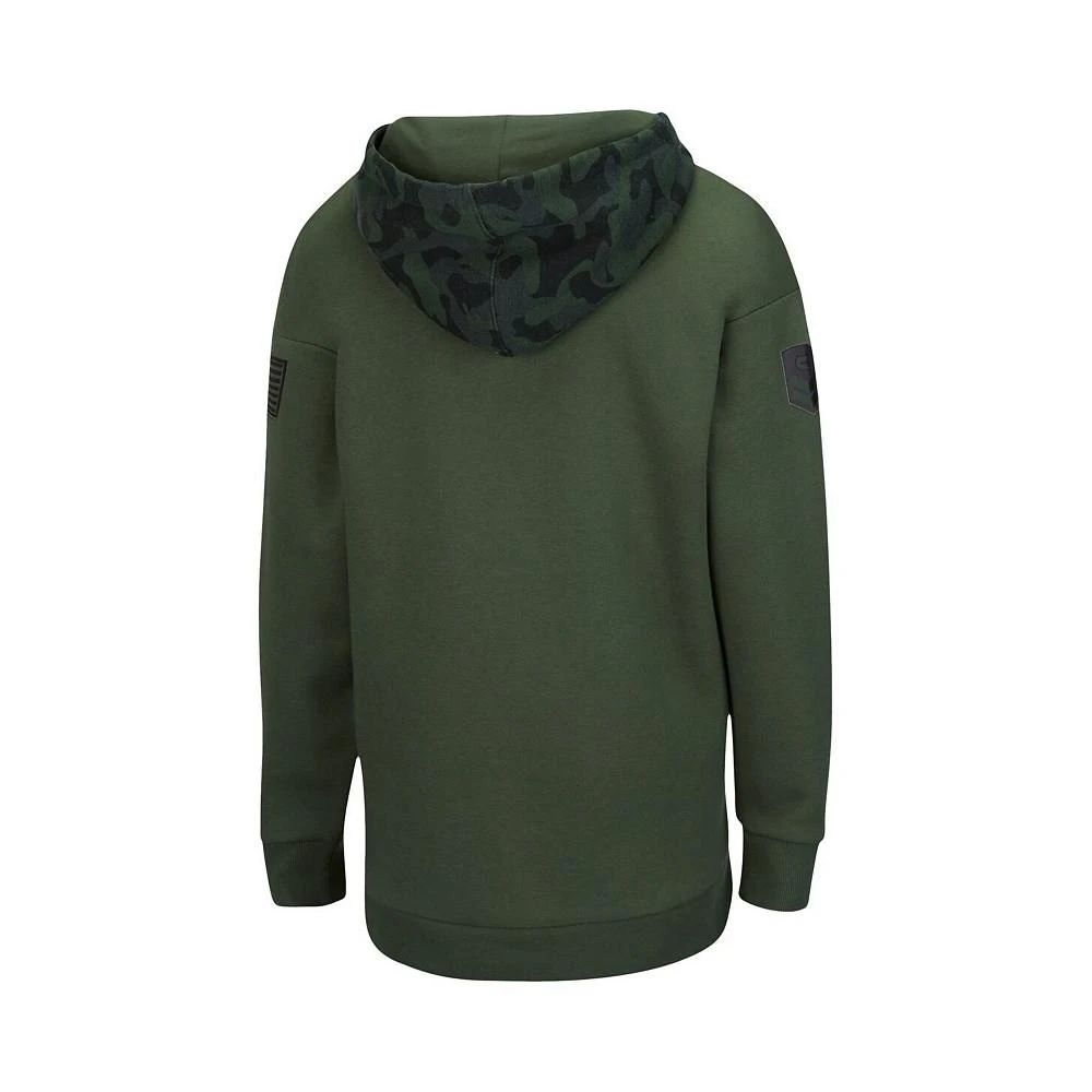 商品Colosseum|Women's Olive and Camo Oklahoma Sooners OHT Military-Inspired Appreciation Extraction Chevron Pullover Hoodie,价格¥338,第3张图片详细描述