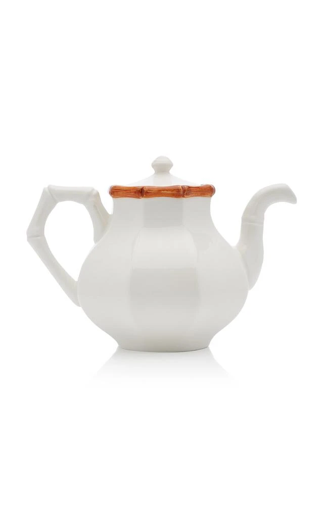 商品Este Ceramiche for Moda Domus|Este Ceramiche for Moda Domus - Bamboo Painted Ceramic Teapot - Brown - Moda Operandi,价格¥1366,第1张图片