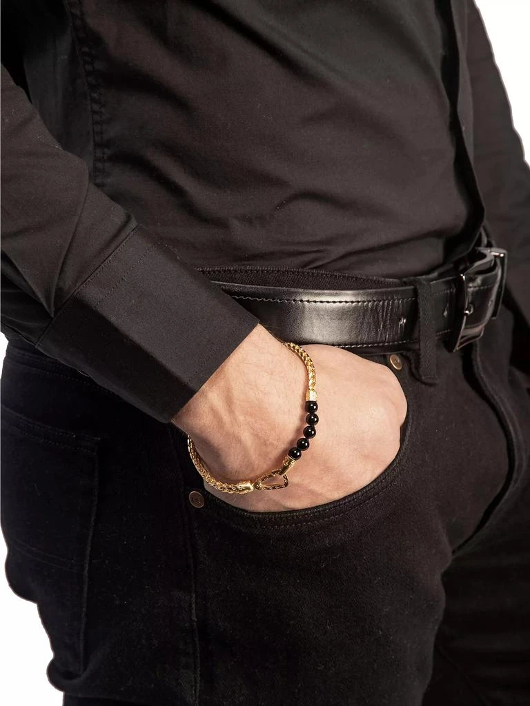商品Marco Dal Maso|18K Gold Vermeil, Onyx, & Silver Ulysses Single 5-Bead Bracelet,价格¥3208,第4张图片详细描述