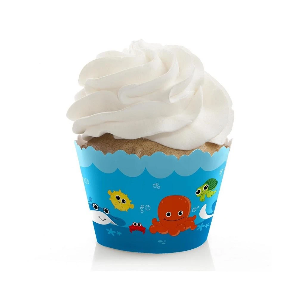 商品Big Dot of Happiness|Under the Sea Critters - Baby Shower or Birthday Party Cupcake Wrappers - 12 Ct,价格¥82,第1张图片