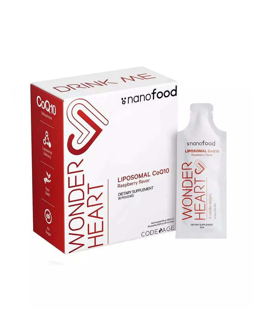 商品Codeage|Nanofood Wonder Heart Liquid CoQ10, Liposomal Ubiquinone Supplement - 30ct,价格¥299,第1张图片