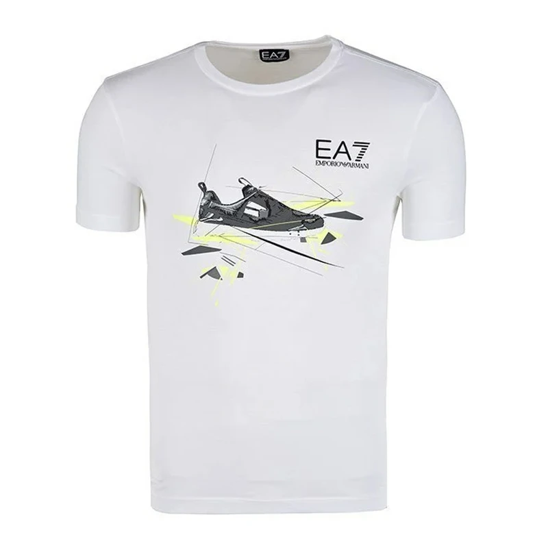 商品Emporio Armani|Emporio Armani 安普里奥 阿玛尼 男士白色印花短袖T恤 3ZPT50-PJM9Z-1100,价格¥440,第1张图片