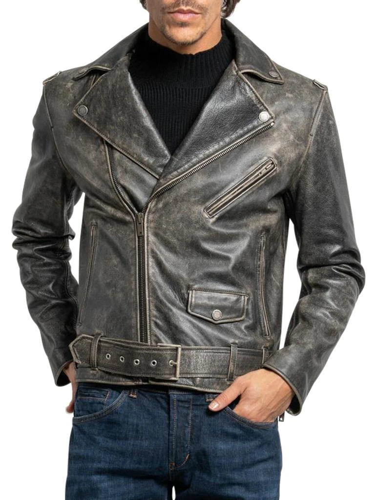 商品Golden Goose|GOLDEN M`S DISTRESSED LEATHER JACKET,价格¥14312,第2张图片详细描述
