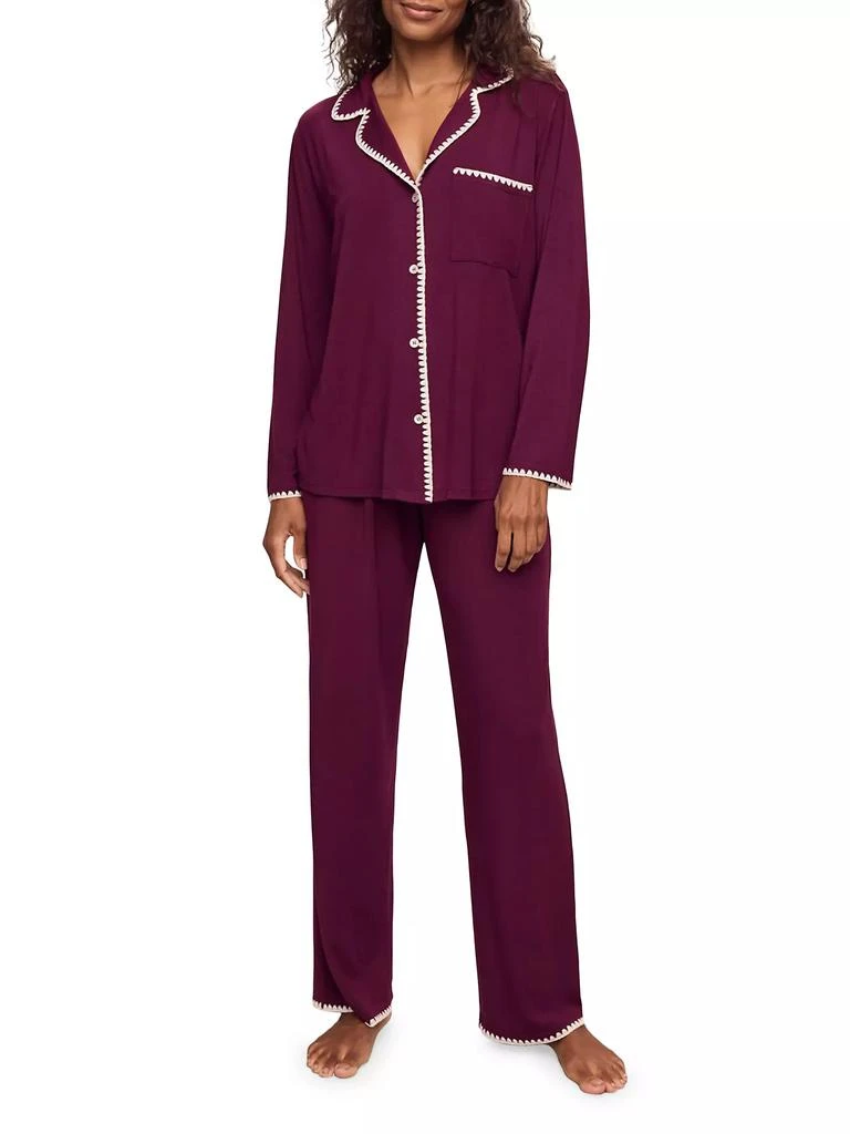 商品Eberjey|Two-Piece Frida Whip Stitch Pajama Set,价格¥1176,第1张图片
