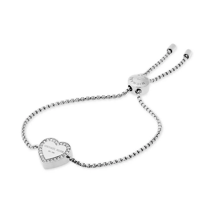 商品Michael Kors|Michael Kors Crystal Heart Logo Slider Bracelet 手链,价格¥240,第2张图片详细描述