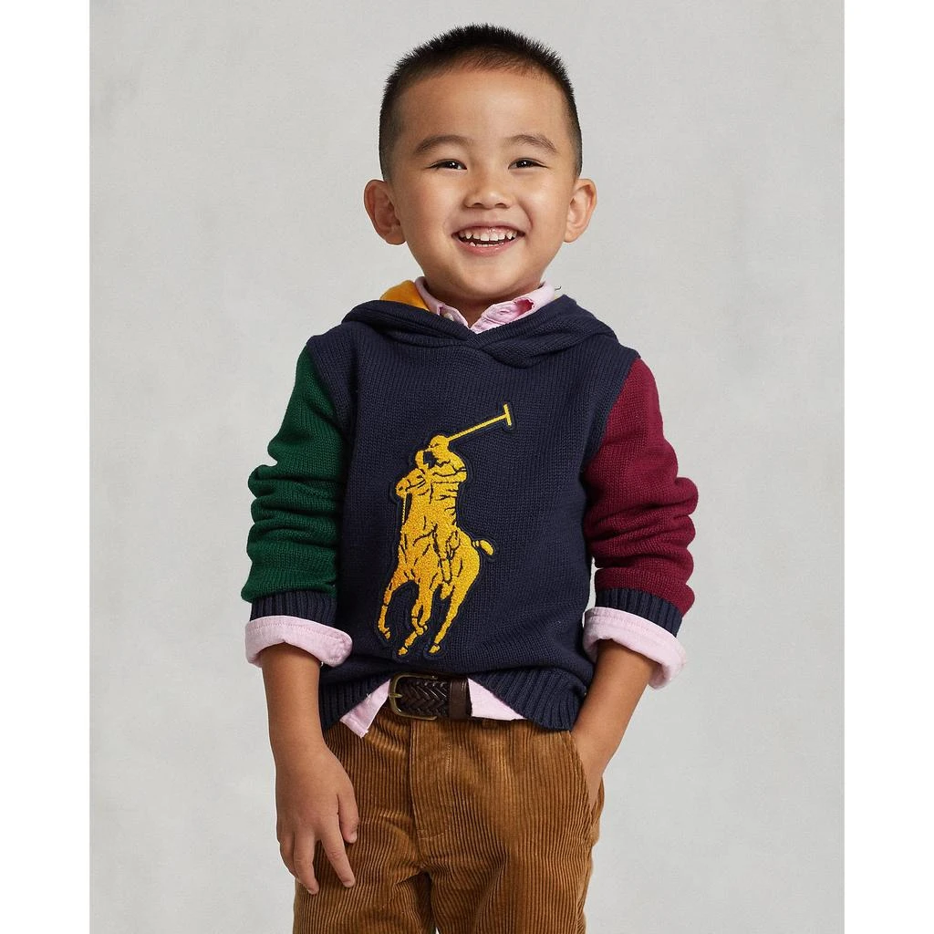 商品Ralph Lauren|Big Pony Cotton Hooded Sweater (Little Kids),价格¥373,第3张图片详细描述