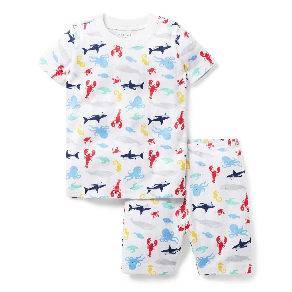 商品Janie and Jack|Ocean Friends Short Tight Fit Sleepwear (Toddler/Little Kids/Big Kids),价格¥253,第1张图片
