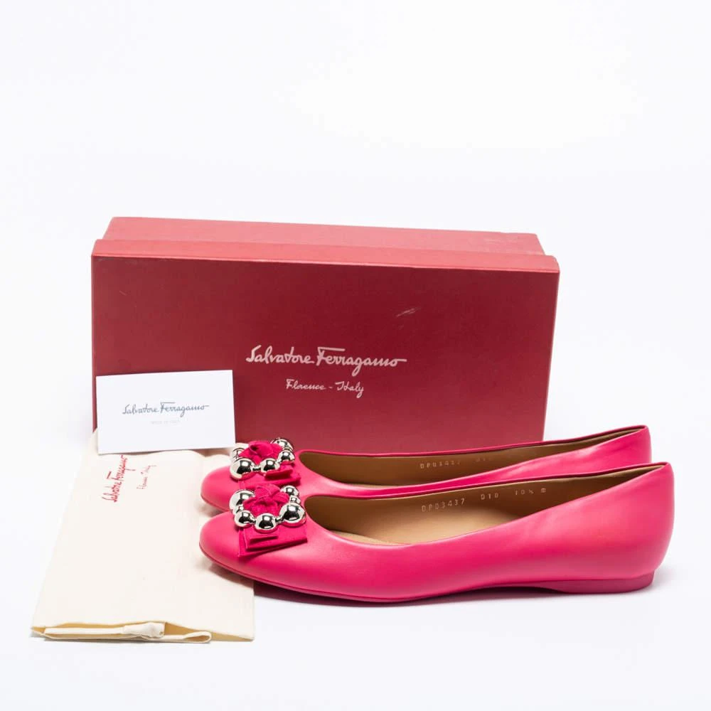 Salvatore Ferragamo Pink Leather Flair Ballet Flats Size 41 商品