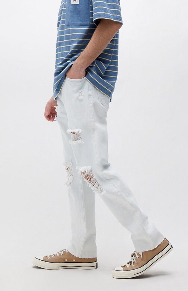 Eco Bleach Ripped Straight Jeans商品第3张图片规格展示