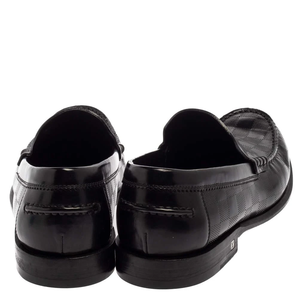 商品[二手商品] Louis Vuitton|Louis Vuitton Black Leather Damier Embossed Santiago Loafers Size 41,价格¥5314,第5张图片详细描述