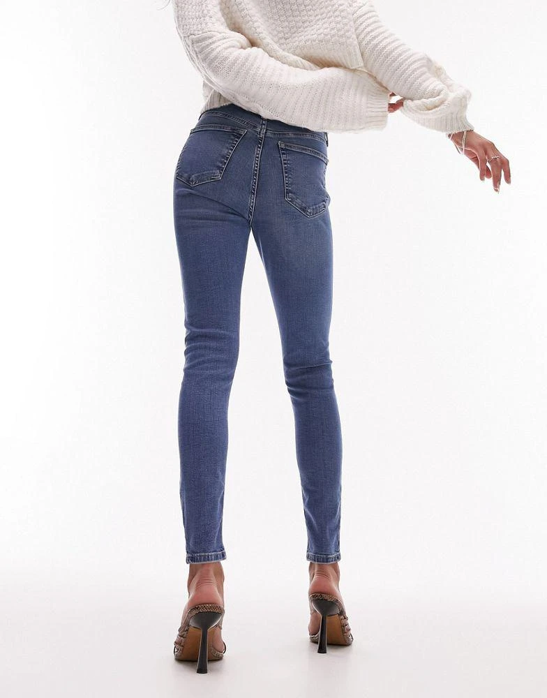 商品Topshop|Topshop Jamie jeans with rips in mid blue,价格¥354,第2张图片详细描述