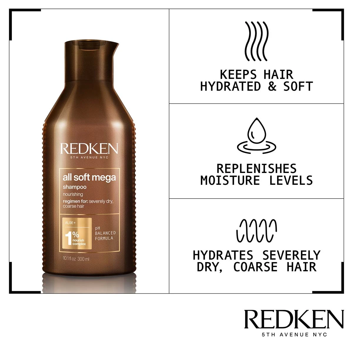 Redken 列德肯 全面柔顺防毛躁深层滋养洗发水 300ml 极干燥发质 商品