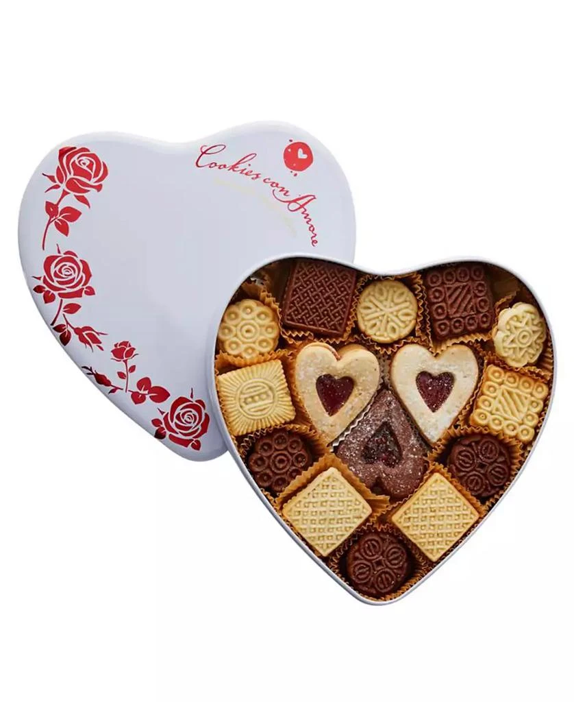 商品Cookies Con Amore|Assorted Gourmet Italian Cookies White Heart Tin,价格¥241,第1张图片