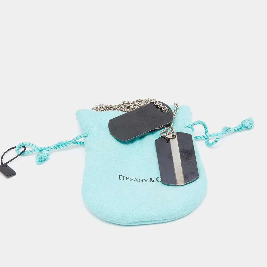 Tiffany & Co. Sterling Silver Midnight Titanium Double Tags Pendant Necklace 商�品