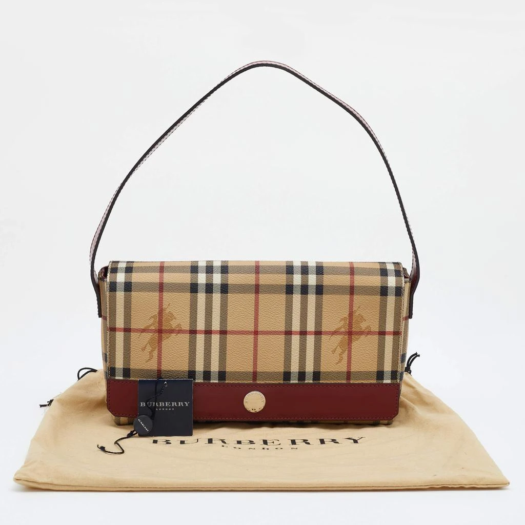 Burberry Beige/Rust Red Haymarket Check PVC And Leather Shoulder Bag 商品