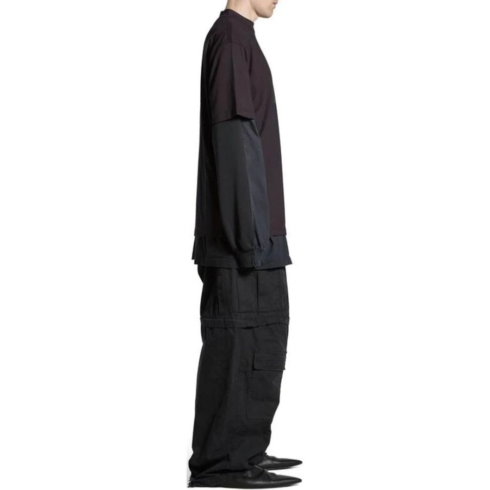 商品[国内直发] Balenciaga|巴黎世家 字母Logo印花圆领短袖T恤 男款 黑色,价格¥3481,第6张图片详细描述
