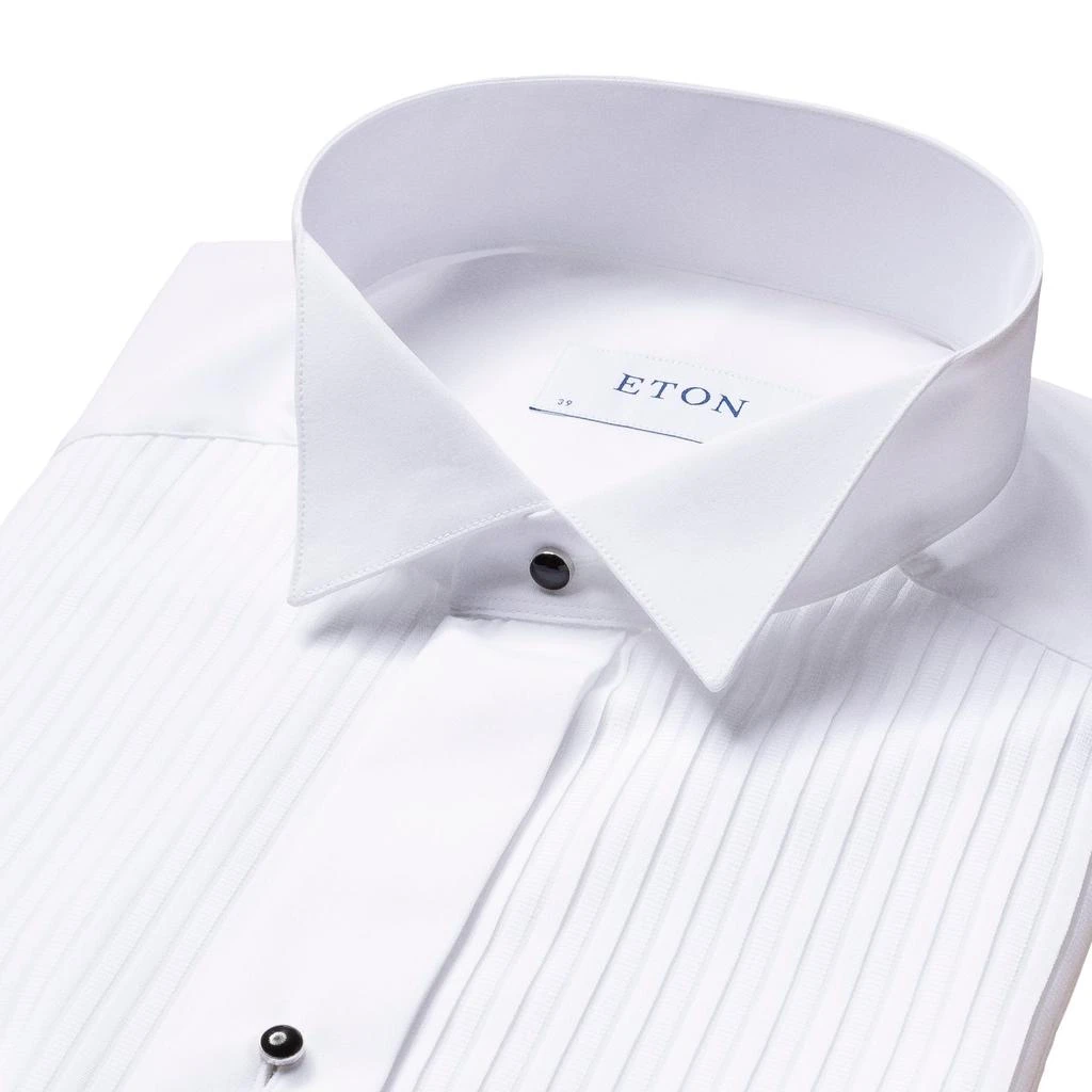 商品Eton|ETON - White Plissé Wing Collar Dress Shirt in SLIM FIT 63153351000,价格¥1550,第1张图片