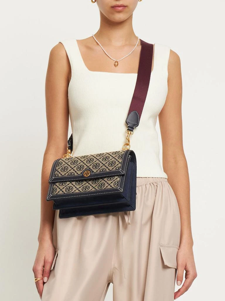 商品Tory Burch|Small T Monogram Canvas Shoulder Bag,价格¥3433,第1张图片详细描述
