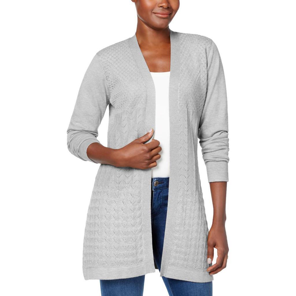 商品Karen Scott|Karen Scott Womens Mixed Knit Open Front Cardigan Sweater,价格¥132,第1张图片