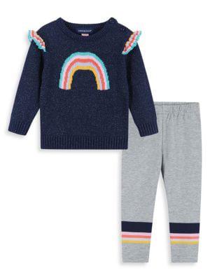 Baby Girl's 2-Piece Rainbow Sweater & Pants Set商品第1张图片规格展示