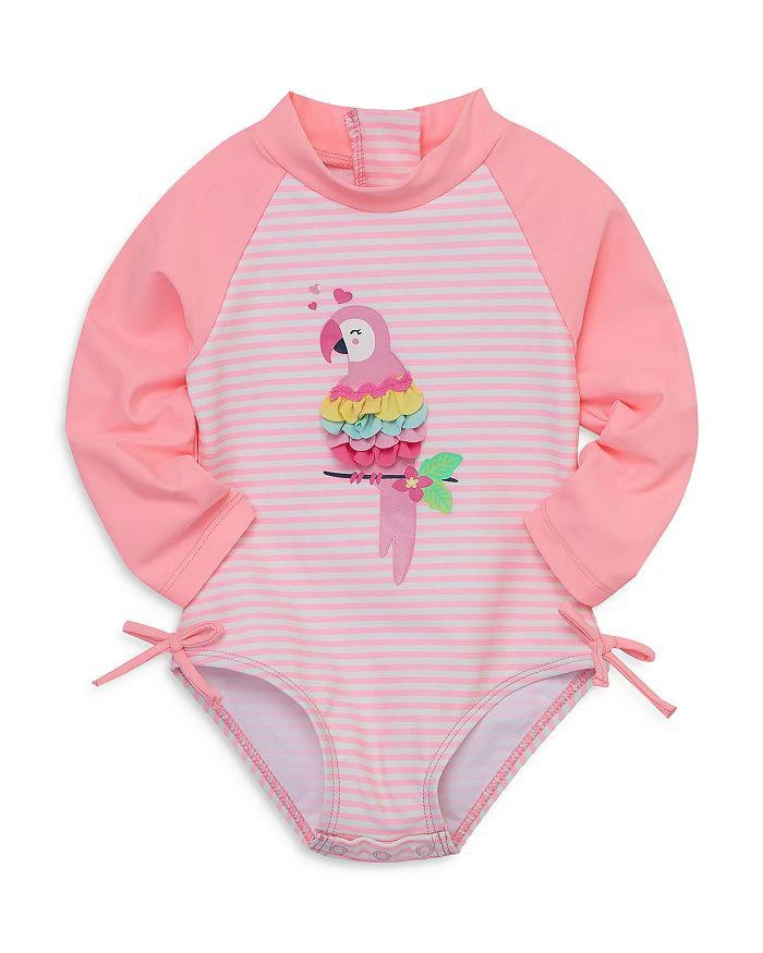 商品Little Me|Baby Girls' Nylon Blend Parrot Striped One Piece Rash Guard,价格¥265,第3张图片详细描述