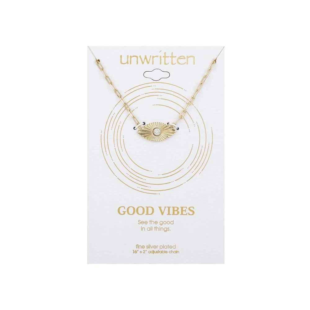 商品Unwritten|Gold Flash-Plated Diamond Cut Evil Eye Pendant Link Necklace, 16+2" Extender,价格¥165,第2张图片详细描述