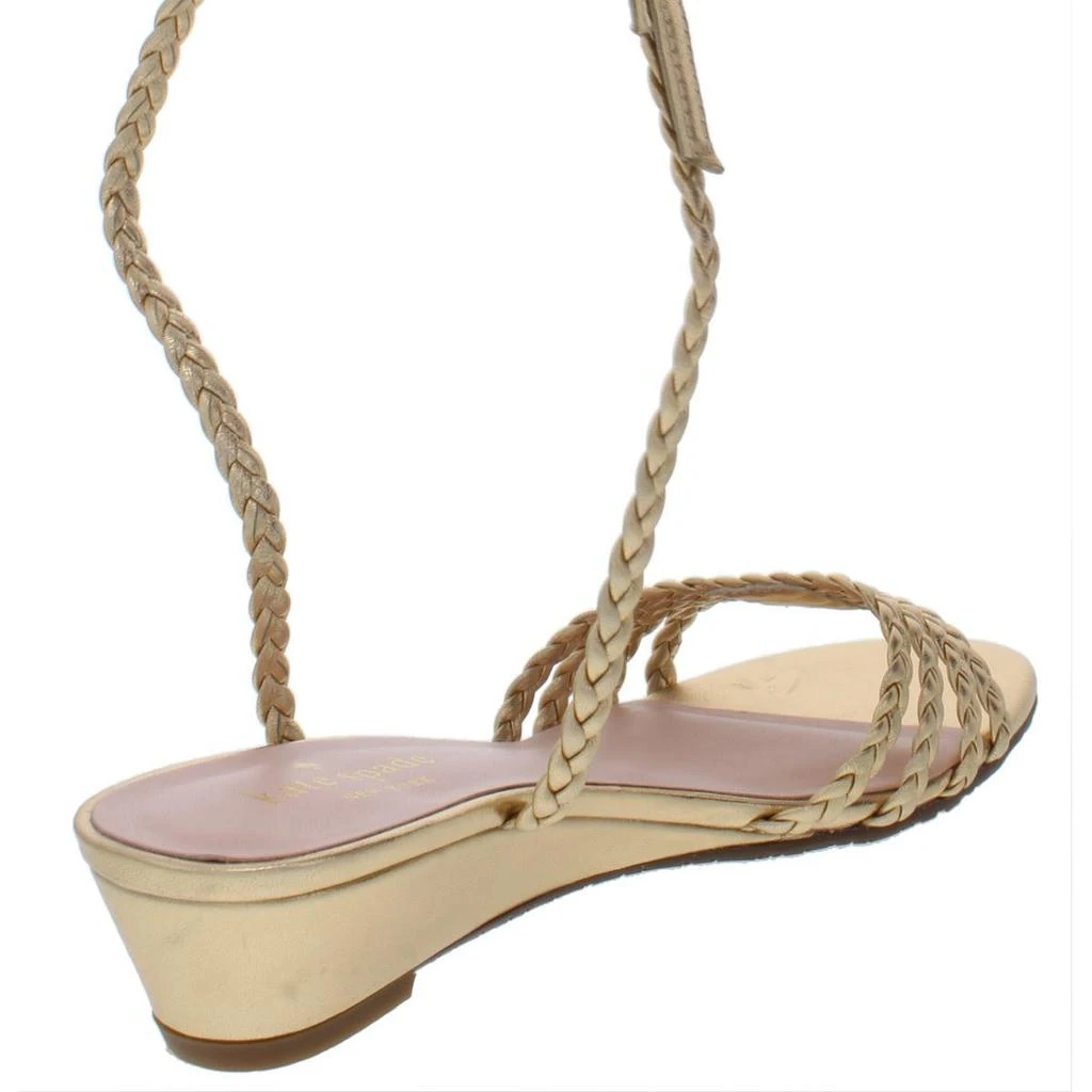 商品Kate Spade|Kate Spade Womens Valencia Leather Metallic Gladiator Sandals,价格¥384,第2张图片详细描述