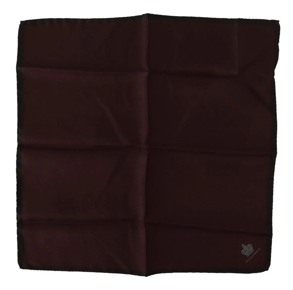 商品Dolce & Gabbana|Dolce & Gabbana Maroon Square Handkerchief 100% Silk Scarf,价格¥879,第1张图片