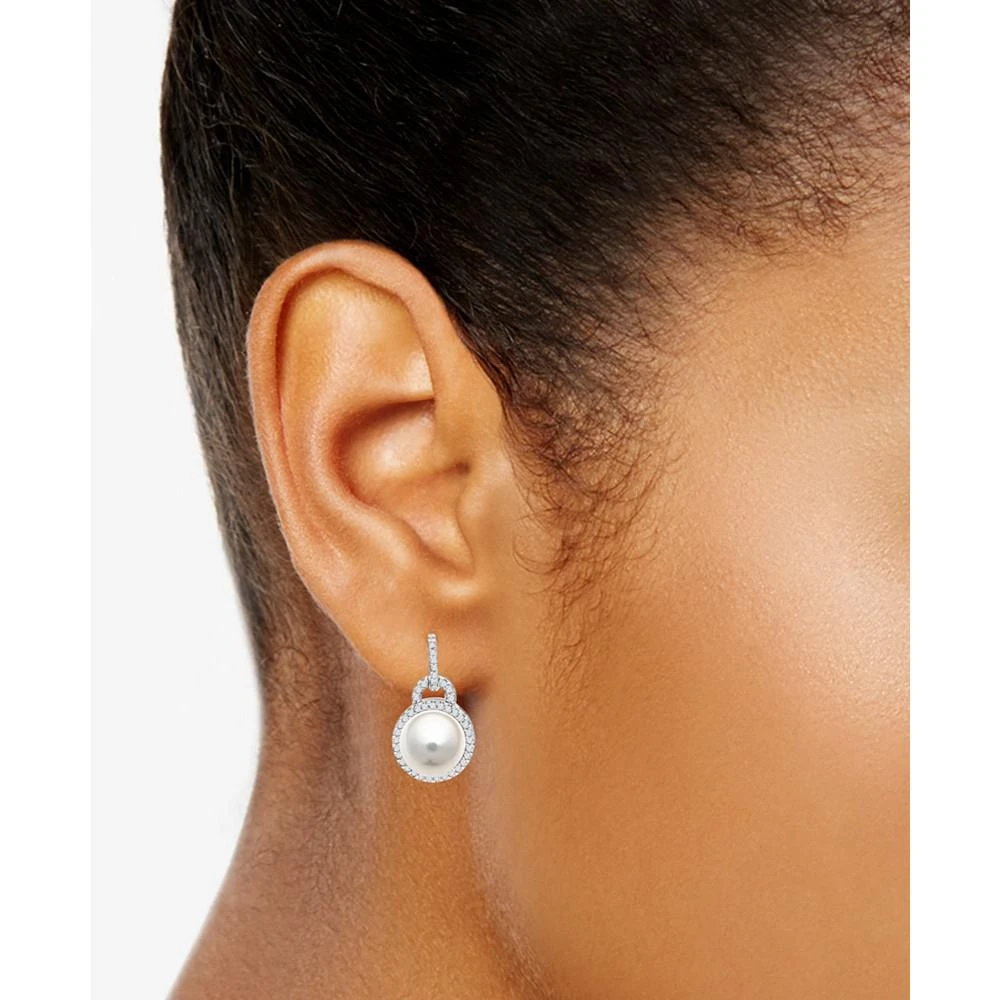 商品Macy's|3-Pc. Set Cultured Freshwater Pearl (9mm) & White Zircon (1-1/2 ct. t.w.) Pendant Necklace, Ring, & Matching Drop Earrings in Sterling Silver,价格¥1238,第2张图片详细描述