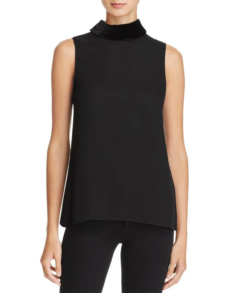 商品Theory|Theory Velvet Collar Silk Top - 100% Exclusive ,价格¥584,第1张图片