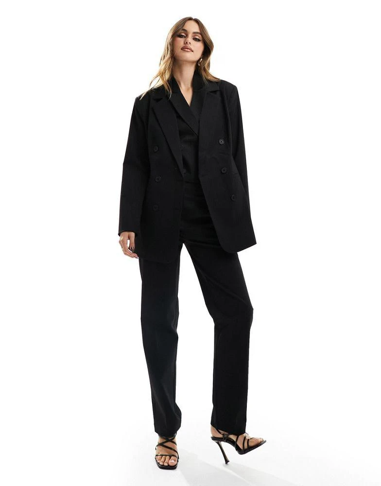 商品ASOS|ASOS DESIGN tulip hem suit blazer in pinstripe,价格¥288,第4张图片详细描述