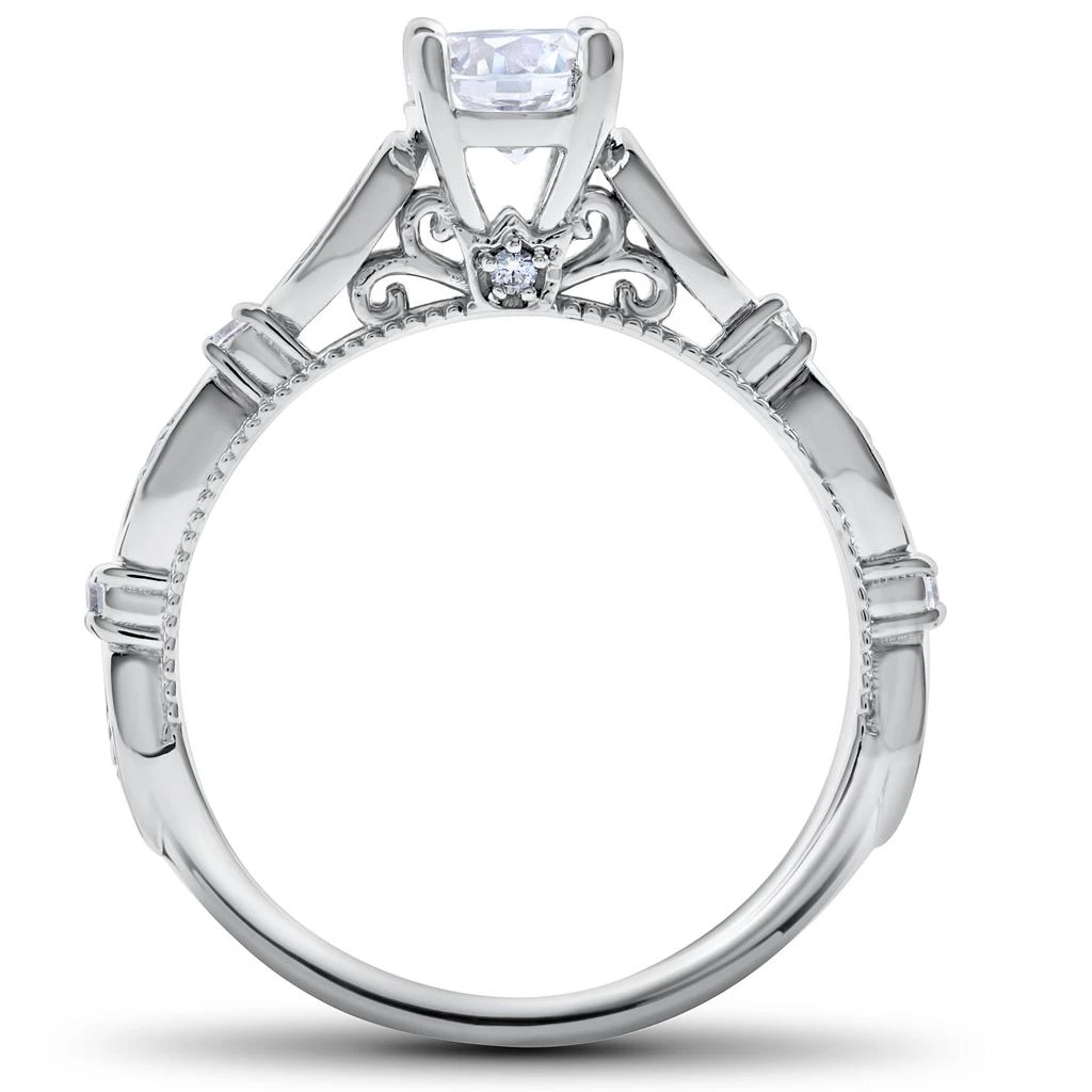 商品Pompeii3|1 ct Vintage Diamond Engagement Ring & Matching Wedding Band Set 14k White Gold,价格¥9437,第2张图片详细描述