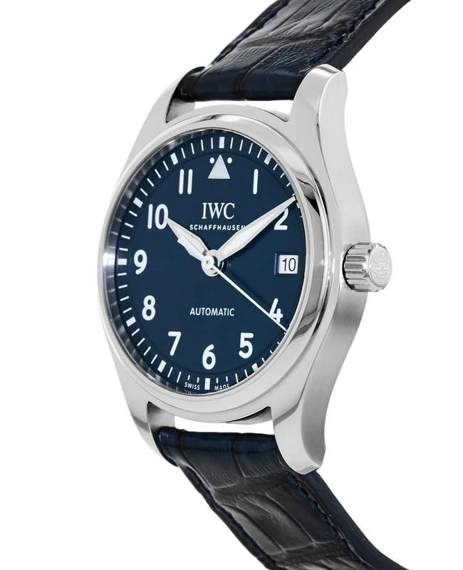 商品IWC Schaffhausen|IWC Pilot's Automatic Blue Dial Leather Strap Unisex Watch IW324008,价格¥29340,第3张图片详细描述