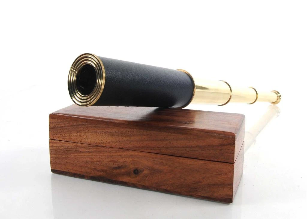 商品Homezia|1.5" X 15" X 1.5" Handheld Telescope In Wood Box,价格¥790,第2张图片详细描述
