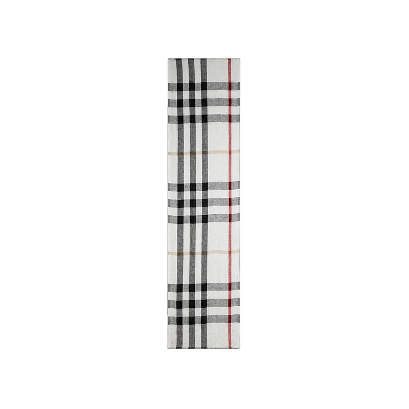 Burberry 博柏利 女士黑白格纹亚麻材质格纹围巾 3902582 商品