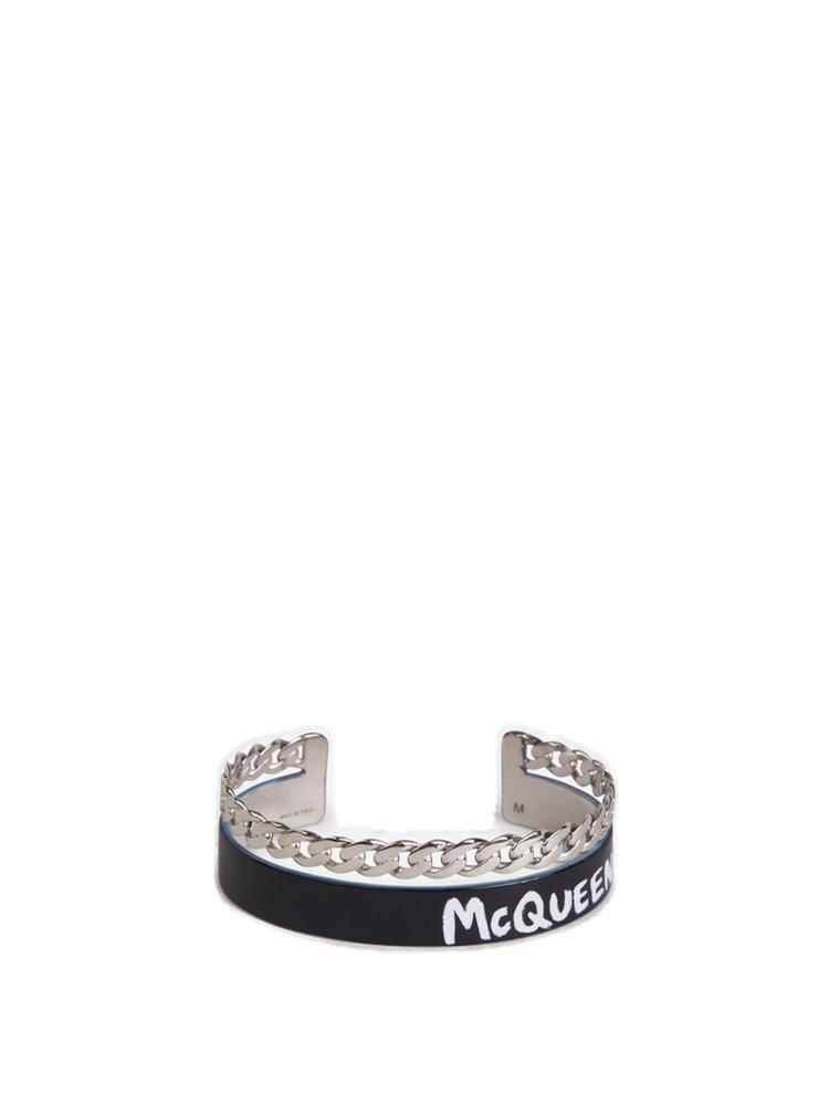 Alexander McQueen Logo Print Chain Link Bracelet商品第1张图片规格展示