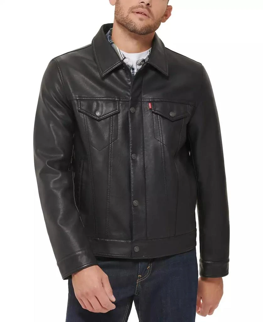 商品Levi's|Men's Faux Leather Trucker Jacket,价格¥588,第1张图片