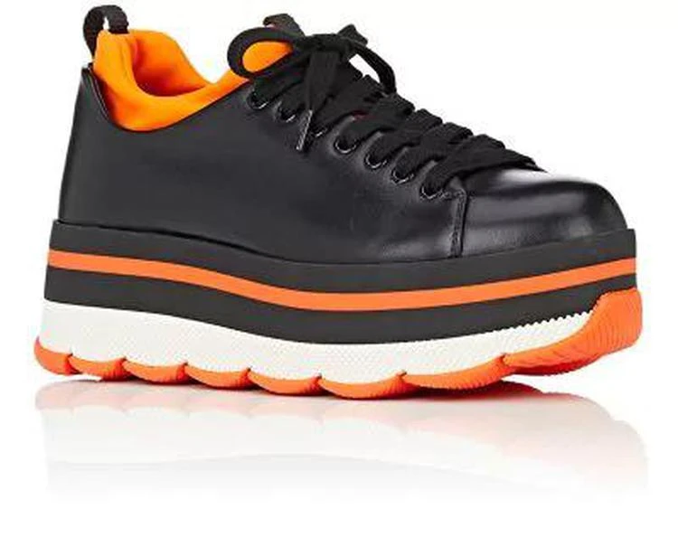 商品Prada|Leather & Neoprene Platform Sneakers,价格¥5577,第2张图片详细描述