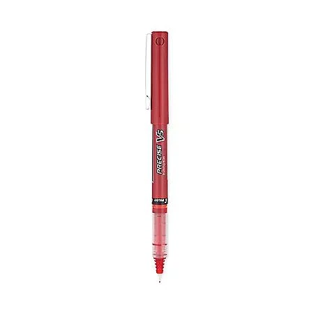 商品Pilot|Pilot Precise V5 Roller Ball Precision Point Stick Pens, Extra-Fine, Red, 12 ct.,价格¥122,第1张图片