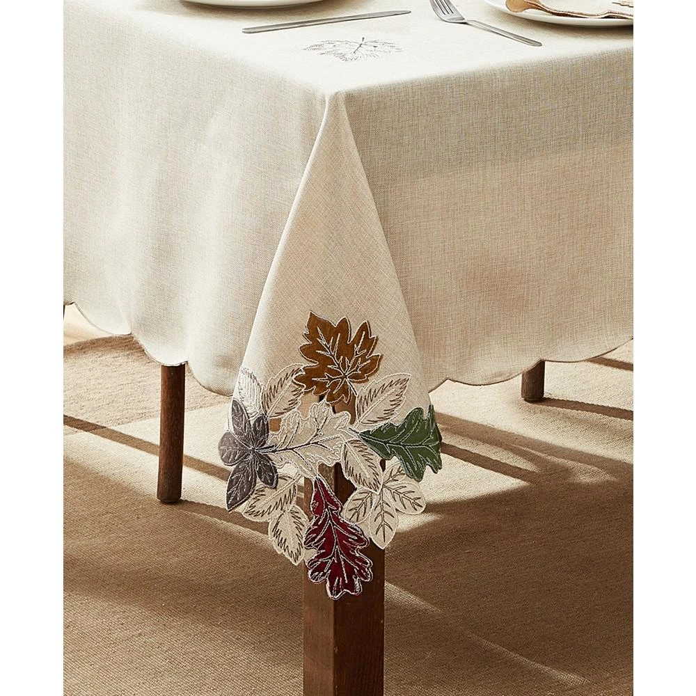 商品Elrene|Happy Fall Leaves Cutwork Fabric Tablecloth,价格¥254,第2张图片详细描述