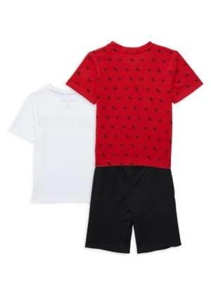 商品True Religion|Little Boy’s 3-Piece Metallic Logo Tees & Shorts Set,价格¥241,第2张图片详细描述